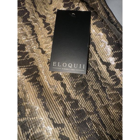 Eloquii Skiry Gold Textured Jacquard Tinsel Fun Fancy Party Plus 22 New w tags - Picture 4 of 8